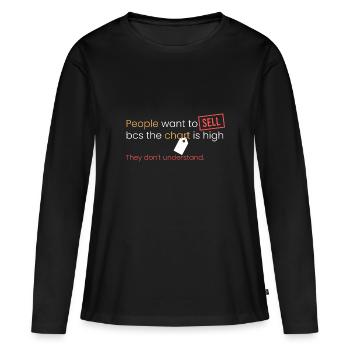 they want to sell because the chart is high - Women's Premium Organic Long Sleeve Shirt - black - Front - Julia (174cm)