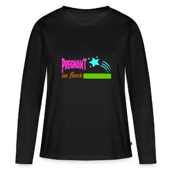 Mère Enceinte Bébé Nourrisson T-shirt Maman - T-shirt manches longues Premium bio Femme - noir - Devant - Julia (174cm)