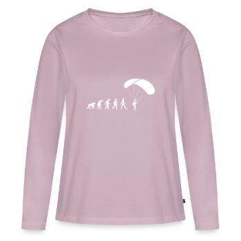 Evolution Paragleiten - Frauen Premium Bio Langarmshirt - Altrosa - Vorne - Julia (174cm)