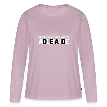 Drôle Schrödingers chat physique nerd chemise - T-shirt manches longues Premium bio Femme - rose poudré - Devant - Julia (174cm)