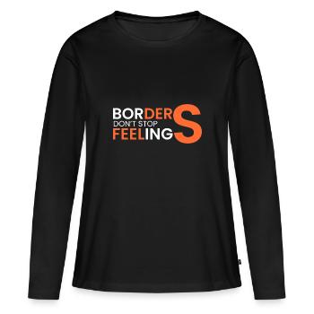 Les limites n’arrêtent pas les sentiments - T-shirt manches longues Premium bio Femme - noir - Devant - Julia (174cm)