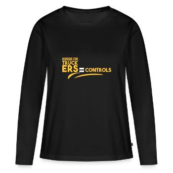 Horror für Trucker = Kontrollen - Frauen Premium Bio Langarmshirt - Schwarz - Vorne - Julia (174cm)