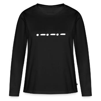 Ligne, points, point, forme, forme - T-shirt manches longues Premium bio Femme - noir - Devant - Julia (174cm)
