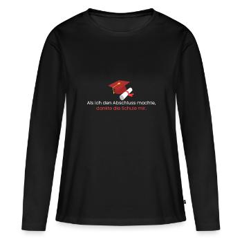 Als ich den Abschluss machte - Frauen Premium Bio Langarmshirt - Schwarz - Vorne - Julia (174cm)