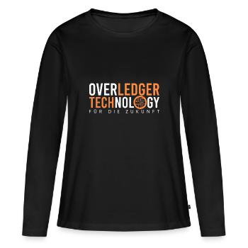 Overledger Technologie - Frauen Premium Bio Langarmshirt - Schwarz - Vorne - Julia (174cm)