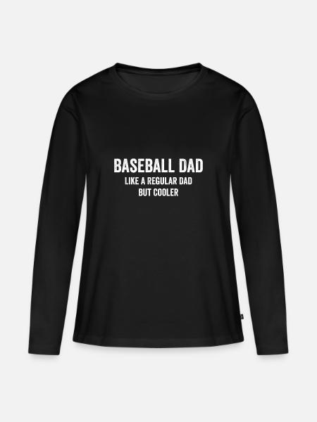 Cool Baseball Papa Lustig - Frauen Premium Bio Langarmshirt - Schwarz