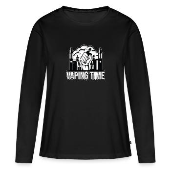 Vape | Dampfer Dampfen Vapen E-Zigarette Geschenk - Frauen Premium Bio Langarmshirt - Schwarz - Vorne - Julia (174cm)