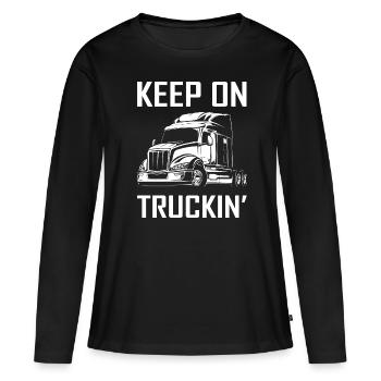 Meilleur T-shirt Papa Daddy Papa Grandpa Fête des Pères - T-shirt manches longues Premium bio Femme - noir - Devant - Julia (174cm)