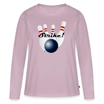 Quille de bowling - T-shirt manches longues Premium bio Femme - rose poudré - Devant - Julia (174cm)
