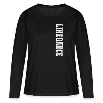 Linedance Line Dance Dedans de couple danse dedans western cadeau - T-shirt manches longues Premium bio Femme - noir - Devant - Julia (174cm)