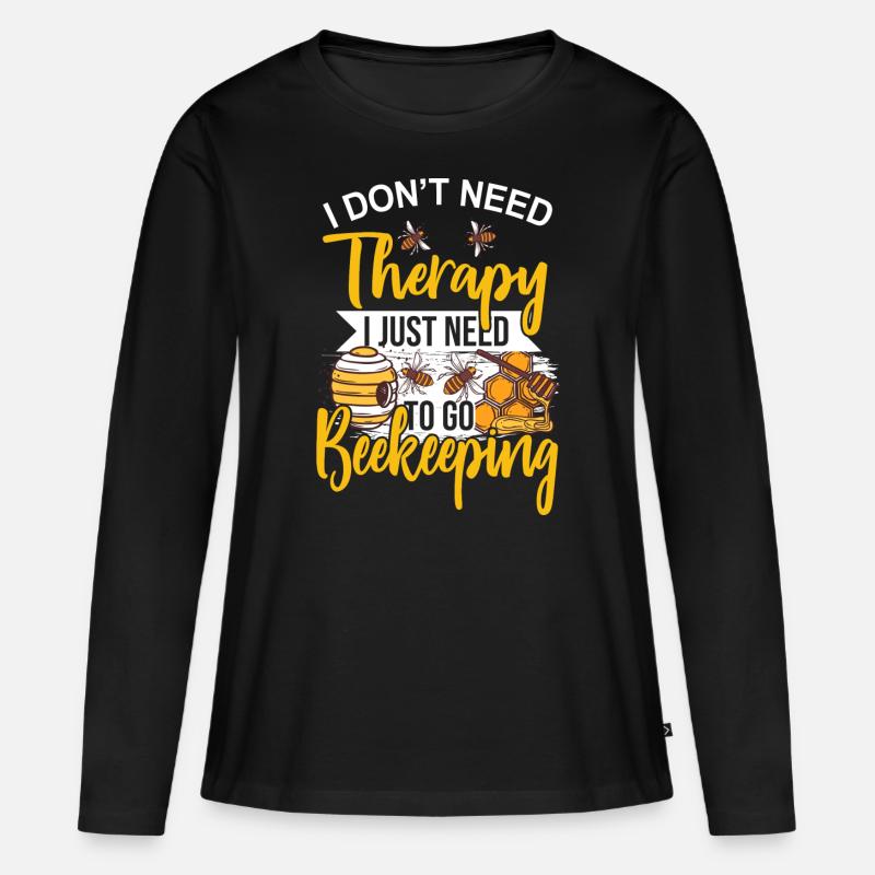 Biene Imker Geschenk - Frauen Premium Bio Langarmshirt - Schwarz