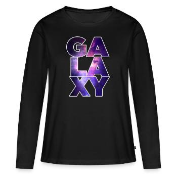 Design GALAXY ! - T-shirt manches longues Premium bio Femme - noir - Devant - Julia (174cm)