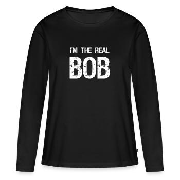 Je suis le vrai bob - T-shirt manches longues Premium bio Femme - noir - Devant - Julia (174cm)