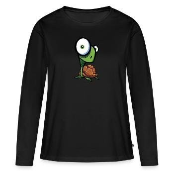Schildkroete - Frauen Premium Bio Langarmshirt - Schwarz - Vorne - Julia (174cm)