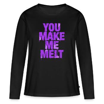 Tu me fais fondre tu me fais fondre - T-shirt manches longues Premium bio Femme - noir - Devant - Julia (174cm)