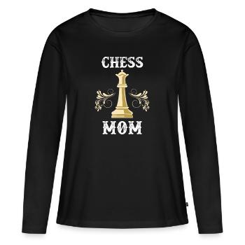 Echecs maman - joueur d'échecs - T-shirt manches longues Premium bio Femme - noir - Devant - Julia (174cm)