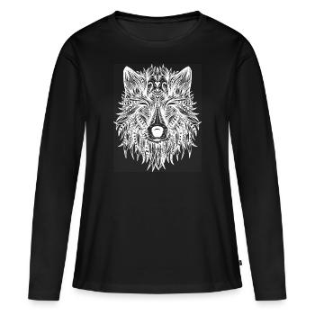 Loup mystique - T-shirt manches longues Premium bio Femme - noir - Devant - Julia (174cm)