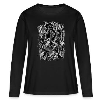Abstraction de la mort - T-shirt manches longues Premium bio Femme - noir - Devant - Julia (174cm)