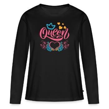Queen - Women's Premium Organic Long Sleeve Shirt - black - Front - Julia (174cm)