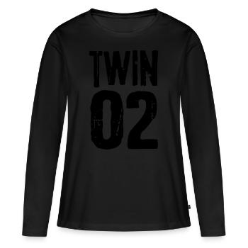 Twin 01 02 Twins Partnerlook Twin cadeau - T-shirt manches longues Premium bio Femme - noir - Devant - Julia (174cm)