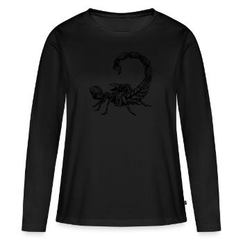 Scorpion - T-shirt manches longues Premium bio Femme - noir - Devant - Julia (174cm)