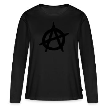 Anarchy - anarchy logo - Women's Premium Organic Long Sleeve Shirt - black - Front - Julia (174cm)