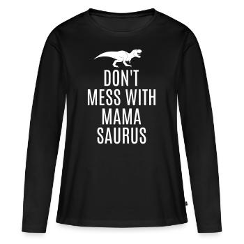Meilleur maman mamasaurus dinosaure drôle maman - T-shirt manches longues Premium bio Femme - noir - Devant - Julia (174cm)