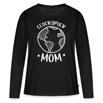 Géographe Maman Géographe Géographe Géographe - T-shirt manches longues Premium bio Femme - noir - Devant - Julia (174cm)