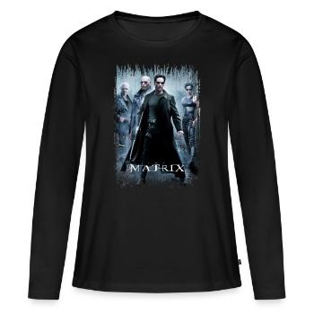 The Matrix Film Logo - Frauen Premium Bio Langarmshirt - Schwarz - Vorne - Julia (174cm)