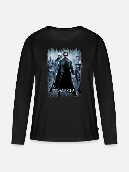 The Matrix Film Logo - Frauen Premium Bio Langarmshirt - Schwarz