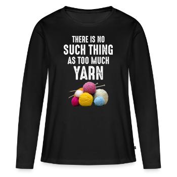 Crochet Crochet Crocheter Drôle - T-shirt manches longues Premium bio Femme - noir - Devant - Julia (174cm)