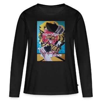 SELFIE, 2018 par massimiliano sbrescia - T-shirt manches longues Premium bio Femme - noir - Devant - Julia (174cm)