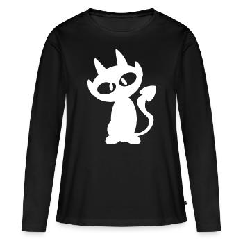 Little Evil White Devil T-Shirt - T-shirt manches longues Premium bio Femme - noir - Devant - Julia (174cm)