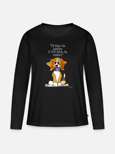Beagle Agilität - Frauen Premium Bio Langarmshirt - Schwarz