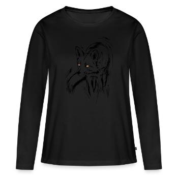 renard, renard roux - T-shirt manches longues Premium bio Femme - noir - Devant - Julia (174cm)