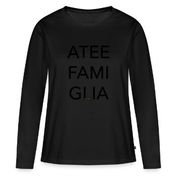 À VOUS ET À VOTRE FAMILLE - T-shirt manches longues Premium bio Femme - noir - Devant - Julia (174cm)