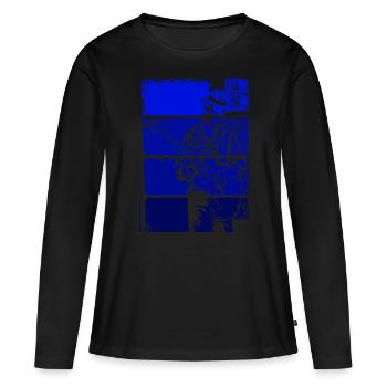 Guitariste de blues Musique blues - T-shirt manches longues Premium bio Femme - noir - Devant - Julia (174cm)