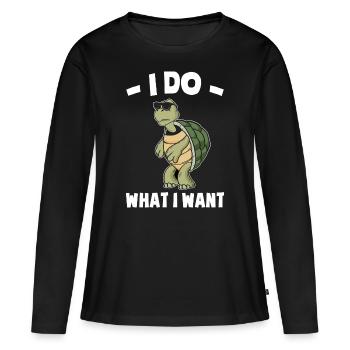 Tortue | Reptiles Reptile Cadeaux - T-shirt manches longues Premium bio Femme - noir - Devant - Julia (174cm)
