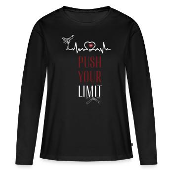Push Your Limit - Frauen Premium Bio Langarmshirt - Schwarz - Vorne - Julia (174cm)