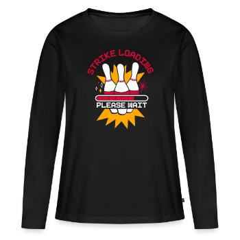 Strike Loading Bowling - Frauen Premium Bio Langarmshirt - Schwarz - Vorne - Julia (174cm)