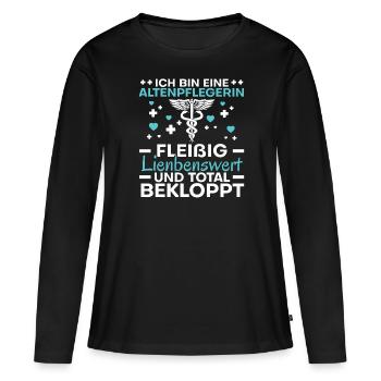 Ich Bin Eine Altenpflegerin - Frauen Premium Bio Langarmshirt - Schwarz - Vorne - Julia (174cm)