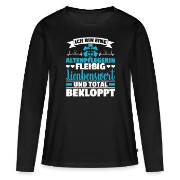 Ich Bin Eine Altenpflegerin - Frauen Premium Bio Langarmshirt - Schwarz - Vorne - Julia (174cm)
