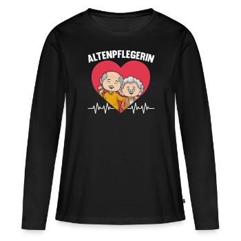 Altenpflegerin - Frauen Premium Bio Langarmshirt - Schwarz - Vorne - Julia (174cm)