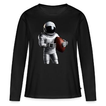 Touchdown im Weltall - Frauen Premium Bio Langarmshirt - Schwarz - Vorne - Julia (174cm)