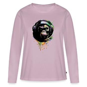 Monkey Astronaut - Women's Premium Organic Long Sleeve Shirt - dusky pink - Front - Julia (174cm)