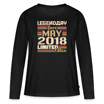 Mai 2018 Mai - Jubilé Mai 2018 - T-shirt manches longues Premium bio Femme - noir - Devant - Julia (174cm)