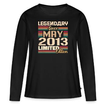 Mai 2013 Mai - Jubilé Mai 2013 - T-shirt manches longues Premium bio Femme - noir - Devant - Julia (174cm)