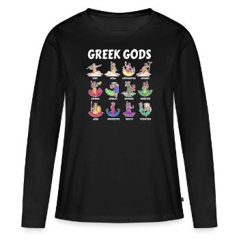 Dieux de la mythologie grecque - Dieux antiques de la Grèce - T-shirt manches longues Premium bio Femme - noir - Devant - Julia (174cm)