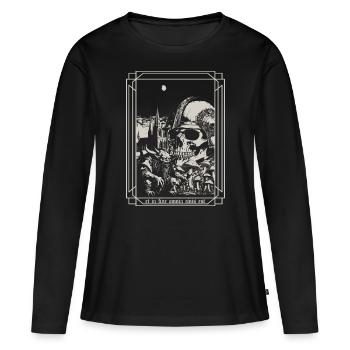 Et à la fin - T-shirt manches longues Premium bio Femme - noir - Devant - Julia (174cm)