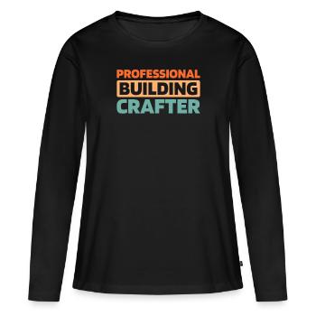 Ouvrier du bâtiment - T-shirt manches longues Premium bio Femme - noir - Devant - Julia (174cm)